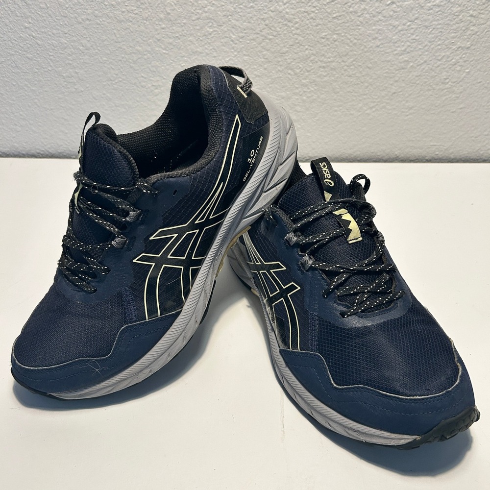 Asics Gel-Venture 10 Mens Trail Running Shoes Navy Grey Extra Wide 1011B966 10